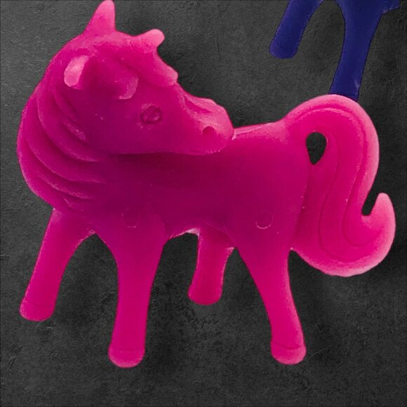 Horse Pegasus Unicorn Lot of 20 Plastic Imaginative Play Toy Pink Purple Green - Picture 8 of 8